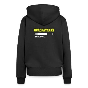 Drôle de Lan Party Shirt & Cadeau - Sweat à capuche Premium bio Femme - noir - Dos - Julia (174cm)