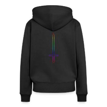 Épée - Sweat à capuche Premium bio Femme - noir - Dos - Julia (174cm)