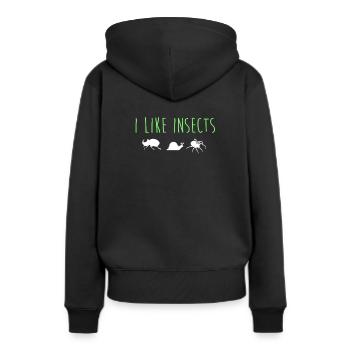 Insectes - Sweat à capuche Premium bio Femme - noir - Dos - Julia (174cm)