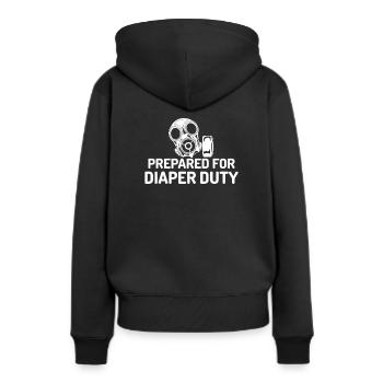 Changement de couche Cadeau drôle Père & Mère - Sweat à capuche Premium bio Femme - noir - Dos - Julia (174cm)
