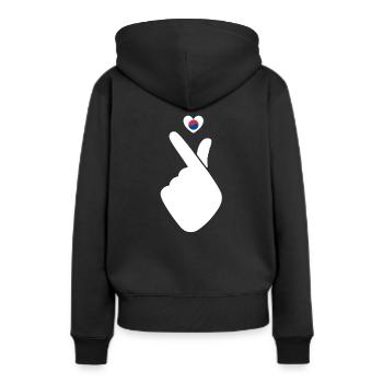 Corée du Sud - Sweat à capuche Premium bio Femme - noir - Dos - Julia (174cm)