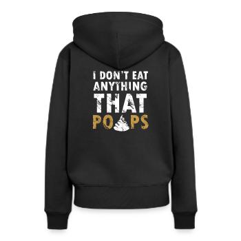 Vegetarier - Frauen Premium Bio Hoodie - Schwarz - Hinten - Julia (174cm)