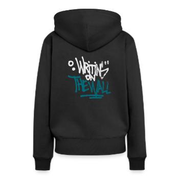 Graffiti - Sweat à capuche Premium bio Femme - noir - Dos - Julia (174cm)