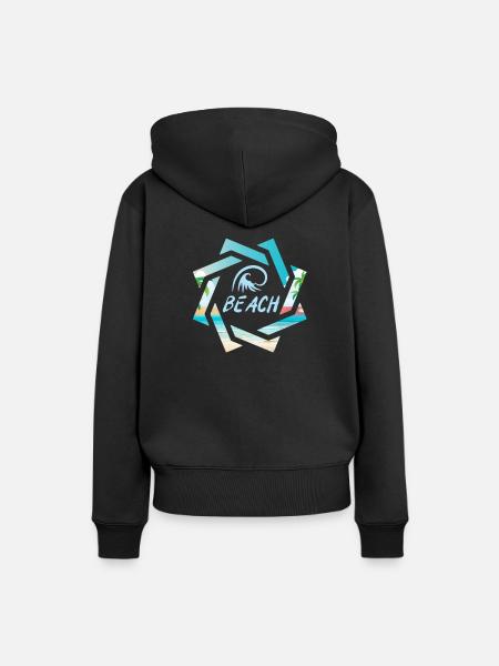 Strand - Frauen Premium Bio Hoodie - Schwarz