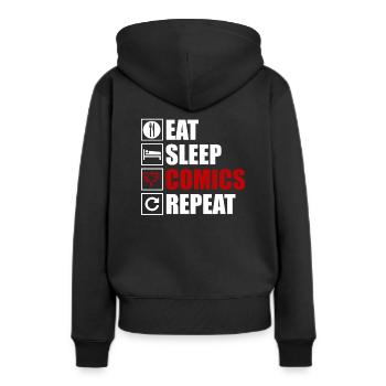 Comics - Women’s Premium Organic Hoodie - black - Back - Julia (174cm)
