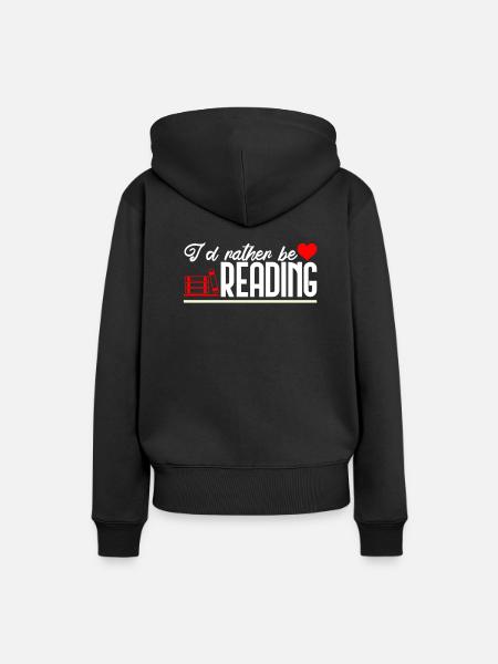 Ich Liebe Bücher Lesen - Frauen Premium Bio Hoodie - Schwarz