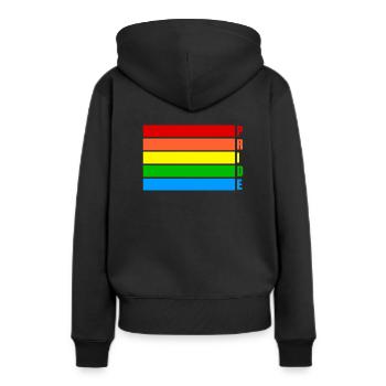 fierté - Sweat à capuche Premium bio Femme - noir - Dos - Julia (174cm)