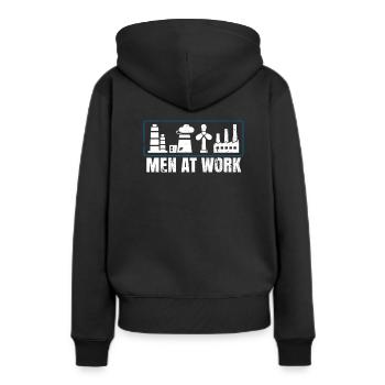 Employé de centrale - Sweat à capuche Premium bio Femme - noir - Dos - Julia (174cm)