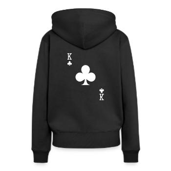 Roi croisé - Sweat à capuche Premium bio Femme - noir - Dos - Julia (174cm)