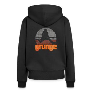 grunge - Sweat à capuche Premium bio Femme - noir - Dos - Julia (174cm)