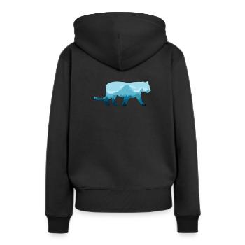 Chat sauvage - Sweat à capuche Premium bio Femme - noir - Dos - Julia (174cm)