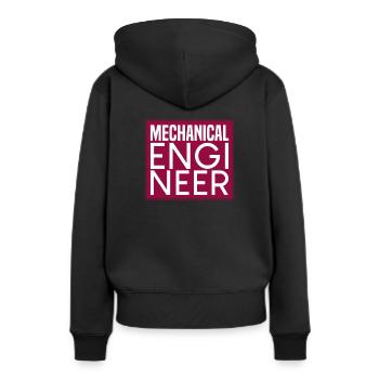 Maschinenbau - Frauen Premium Bio Hoodie - Schwarz - Hinten - Julia (174cm)