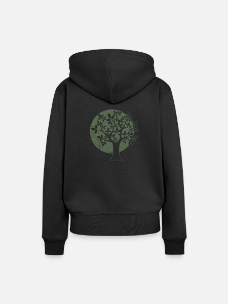 Baum - Frauen Premium Bio Hoodie - Schwarz