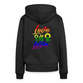 Lesbische Liebe - Frauen Premium Bio Hoodie - Schwarz - Hinten - Julia (174cm)