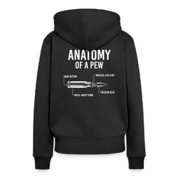 Cadeau armes et cartouches - Sweat à capuche Premium bio Femme - noir - Dos - Julia (174cm)