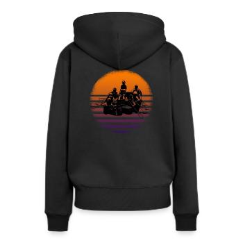 Rafting - Sweat à capuche Premium bio Femme - noir - Dos - Julia (174cm)