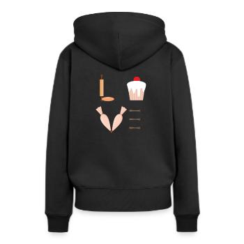 cuire - Sweat à capuche Premium bio Femme - noir - Dos - Julia (174cm)