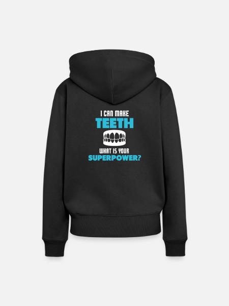 Zahntechniker Spruch Geschenk - Frauen Premium Bio Hoodie - Schwarz
