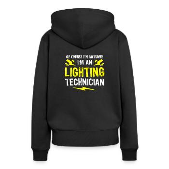 Lichttechniker Geschenk - Frauen Premium Bio Hoodie - Schwarz - Hinten - Julia (174cm)