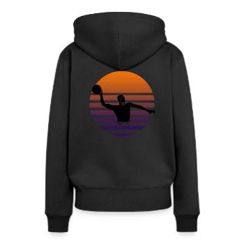 Water polo - Sweat à capuche Premium bio Femme - noir - Dos - Julia (174cm)