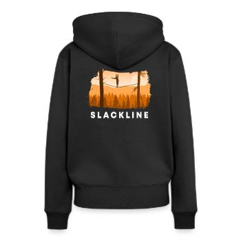 Slackline - Sweat à capuche Premium bio Femme - noir - Dos - Julia (174cm)
