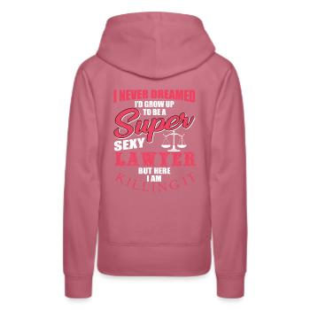 Lawyer - Women’s Premium Organic Hoodie - mauve - Back - Isabella (175cm)