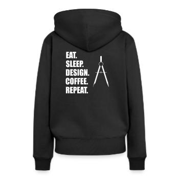 architecture - Sweat à capuche Premium bio Femme - noir - Dos - Julia (174cm)