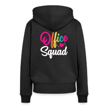 Équipe du secrétariat - Sweat à capuche Premium bio Femme - noir - Dos - Julia (174cm)