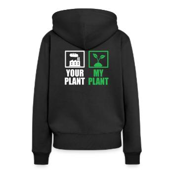 Umweltschützer - Frauen Premium Bio Hoodie - Schwarz - Hinten - Julia (174cm)