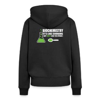 Biochemie Spruch - Frauen Premium Bio Hoodie - Schwarz - Hinten - Julia (174cm)