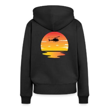 hélicoptère - Sweat à capuche Premium bio Femme - noir - Dos - Julia (174cm)