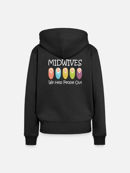 Hebamme - Frauen Premium Bio Hoodie - Schwarz