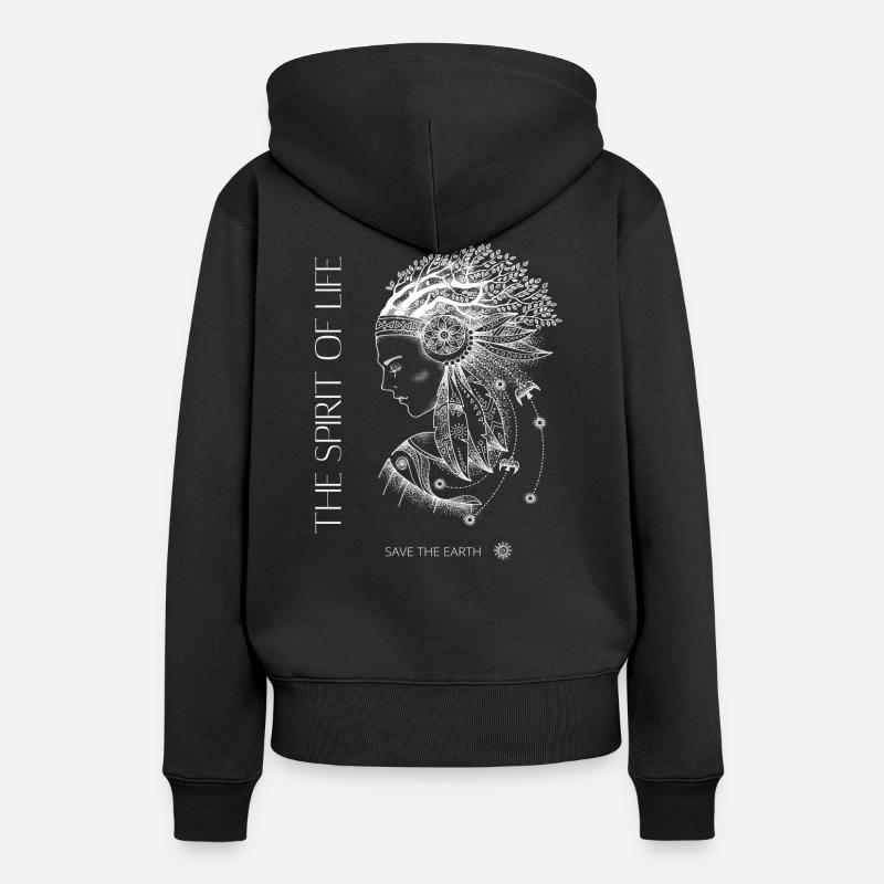 FÉE DES FORÊTS, DE LA NATURE - Sweat à capuche Premium bio Femme - noir