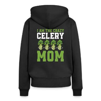 Maman céleri - Sweat à capuche Premium bio Femme - noir - Dos - Julia (174cm)