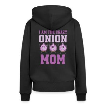 Maman crazy Onion - Sweat à capuche Premium bio Femme - noir - Dos - Julia (174cm)