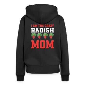 Radieschen Mama - Frauen Premium Bio Hoodie - Schwarz - Hinten - Julia (174cm)