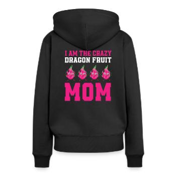 Drachenfrucht Mama - Frauen Premium Bio Hoodie - Schwarz - Hinten - Julia (174cm)