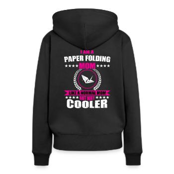 Origami Falter Mama - Frauen Premium Bio Hoodie - Schwarz - Hinten - Julia (174cm)