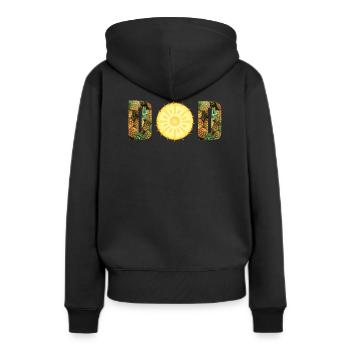 Ananas Vater - Frauen Premium Bio Hoodie - Schwarz - Hinten - Julia (174cm)
