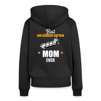LNG tanker Captain Mama - Women’s Premium Organic Hoodie - black - Back - Julia (174cm)