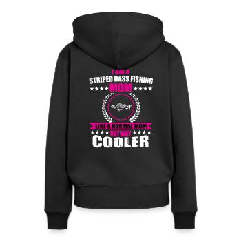 Striped Perch Mama Shirt - Women’s Premium Organic Hoodie - black - Back - Julia (174cm)