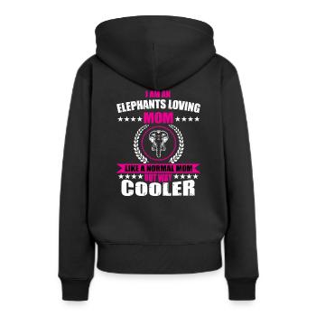 Funny Elephant Mama - Women’s Premium Organic Hoodie - black - Back - Julia (174cm)