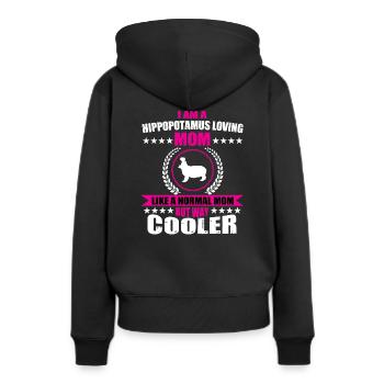 Nilpferd Liebende Mutter - Frauen Premium Bio Hoodie - Schwarz - Hinten - Julia (174cm)