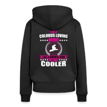 Stummelaffen Liebnde Mutter - Frauen Premium Bio Hoodie - Schwarz - Hinten - Julia (174cm)