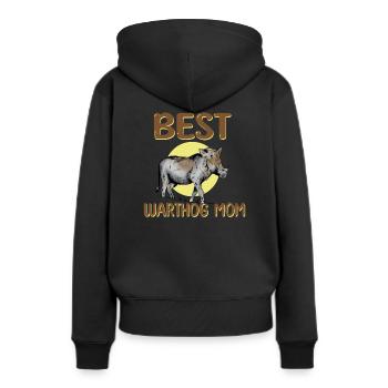 Beste Warzenschwein Mama - Frauen Premium Bio Hoodie - Schwarz - Hinten - Julia (174cm)