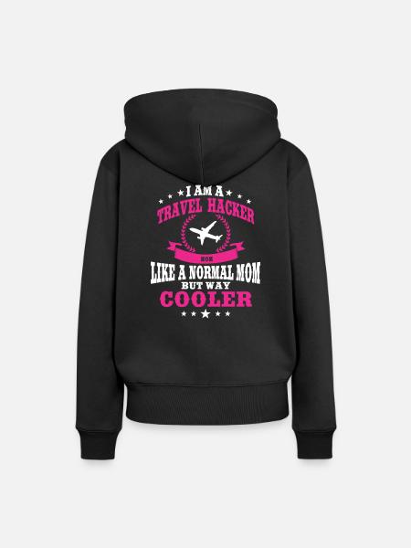 Travel Hacker Mutter - Frauen Premium Bio Hoodie - Schwarz