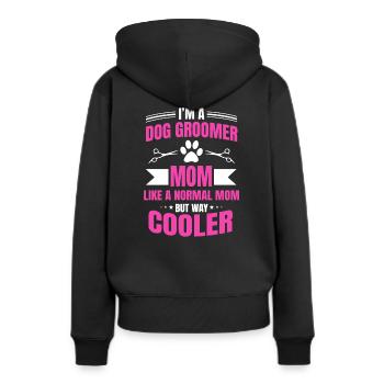 Funny dog groomer mom - Women’s Premium Organic Hoodie - black - Back - Julia (174cm)