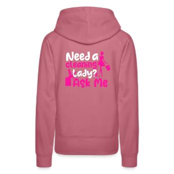 Femme de ménage - Sweat à capuche Premium bio Femme - mauve - Dos - Isabella (175cm)