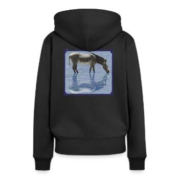 Reflet de zèbre - Zèbres - La faune en Afrique - Sweat à capuche Premium bio Femme - noir - Dos - Julia (174cm)