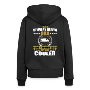 Drôle de livreur Papa Fête des pères - Sweat à capuche Premium bio Femme - noir - Dos - Julia (174cm)